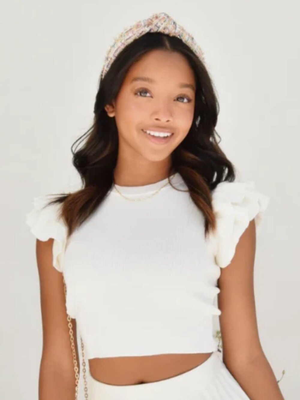KATIEJ NYC Isla Knit Top White sz Tween XL